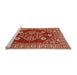 Sideview of Machine Washable Industrial Modern Red Rug, wshurb2932