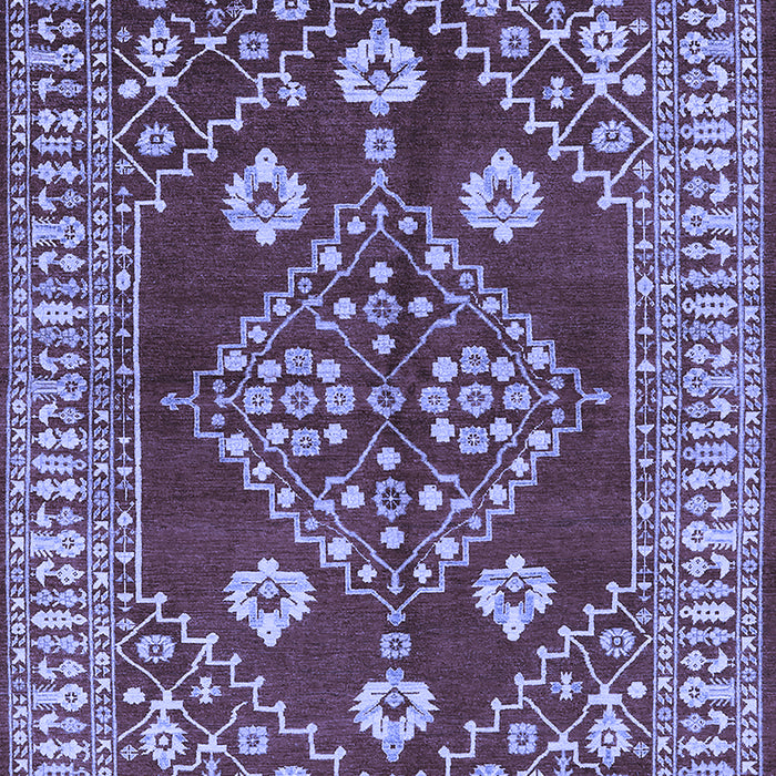 Machine Washable Oriental Blue Industrial Rug, wshurb2932blu