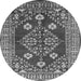 Round Oriental Gray Industrial Rug, urb2932gry