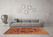 Machine Washable Oriental Brown Industrial Rug in a Living Room,, wshurb2932brn