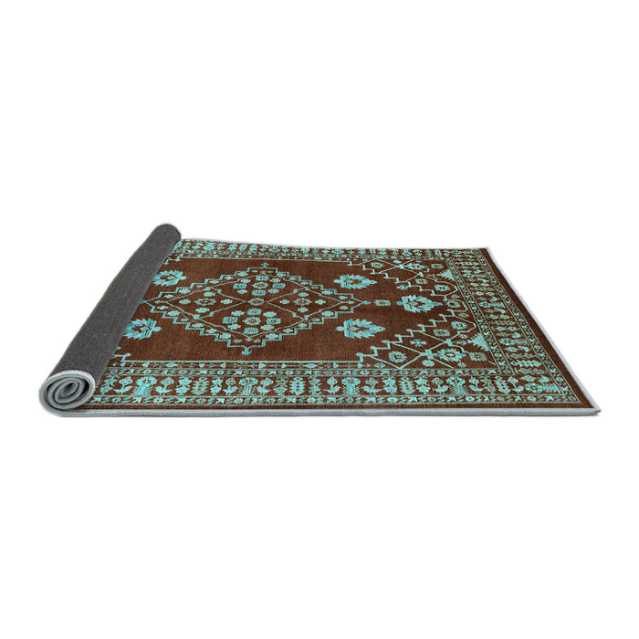 Sideview of Oriental Light Blue Industrial Rug, urb2932lblu