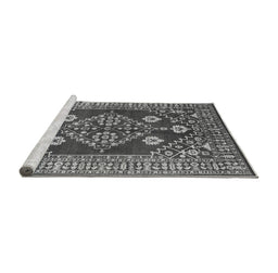 Sideview of Machine Washable Oriental Gray Industrial Rug, wshurb2932gry