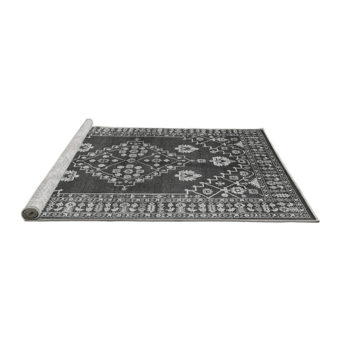 Sideview of Machine Washable Oriental Gray Industrial Rug, wshurb2932gry