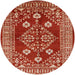 Round Machine Washable Industrial Modern Red Rug, wshurb2932