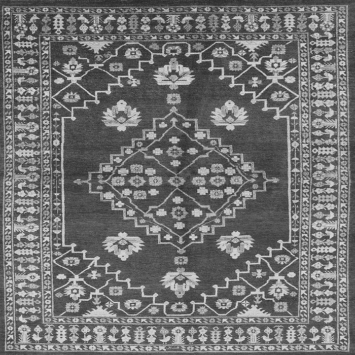 Square Oriental Gray Industrial Rug, urb2932gry