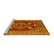 Sideview of Machine Washable Oriental Yellow Industrial Rug, wshurb2932yw