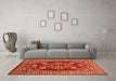 Machine Washable Oriental Orange Industrial Area Rugs in a Living Room, wshurb2932org