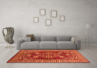 Machine Washable Oriental Orange Industrial Rug, wshurb2932org