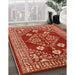 Mid-Century Modern Red Oriental Rug in Family Room, urb2932