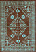 Machine Washable Oriental Light Blue Industrial Rug, wshurb2932lblu