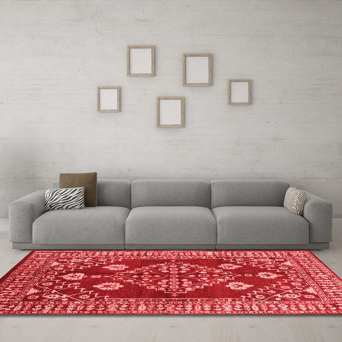 Industrial Red Washable Rugs