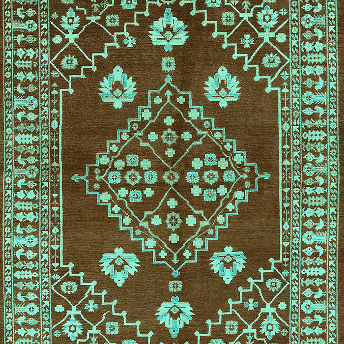Oriental Turquoise Industrial Rug, urb2932turq