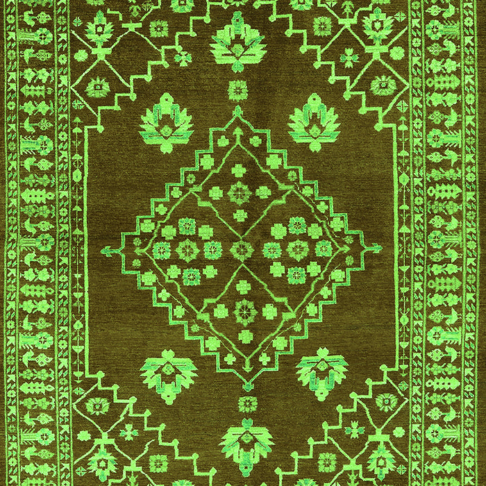 Machine Washable Oriental Green Industrial Area Rugs, wshurb2932grn