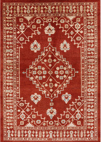 Machine Washable Industrial Modern Red Rug, wshurb2932