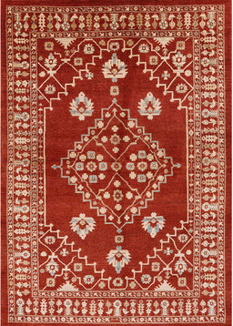 Machine Washable Industrial Modern Red Rug, wshurb2932