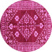 Round Oriental Pink Industrial Rug, urb2932pnk