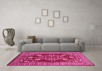 Machine Washable Oriental Pink Industrial Rug, wshurb2932pnk