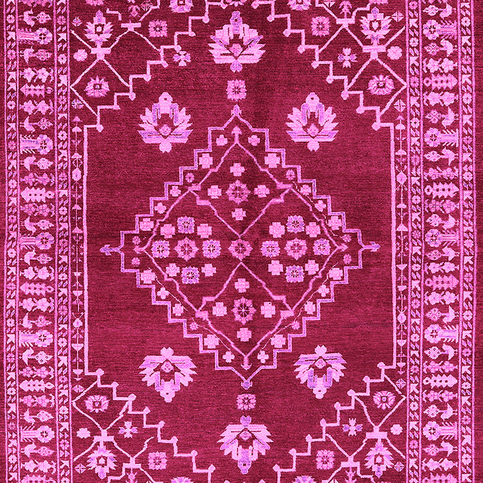 Machine Washable Oriental Pink Industrial Rug, wshurb2932pnk