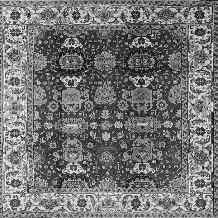 Square Machine Washable Oriental Gray Traditional Rug, wshurb2933gry
