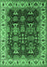 Machine Washable Oriental Emerald Green Traditional Area Rugs, wshurb2933emgrn