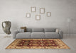 Machine Washable Oriental Brown Traditional Rug in a Living Room,, wshurb2933brn