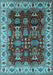 Machine Washable Oriental Light Blue Traditional Rug, wshurb2933lblu