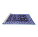 Sideview of Machine Washable Oriental Blue Traditional Rug, wshurb2933blu