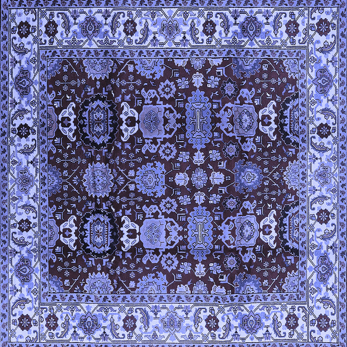 Square Oriental Blue Traditional Rug, urb2933blu