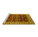 Sideview of Machine Washable Oriental Yellow Traditional Rug, wshurb2933yw