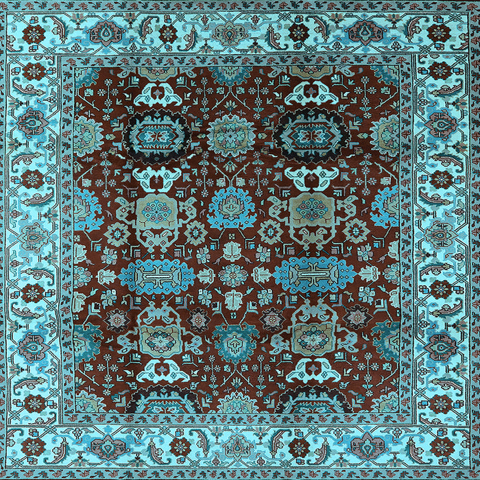 Square Oriental Light Blue Traditional Rug, urb2933lblu