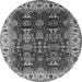 Round Oriental Gray Traditional Rug, urb2933gry