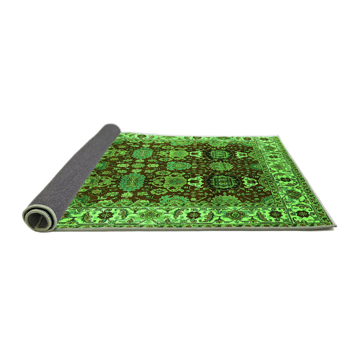 Sideview of Oriental Green Traditional Rug, urb2933grn