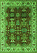 Machine Washable Oriental Green Traditional Area Rugs, wshurb2933grn