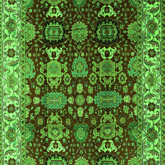 Machine Washable Oriental Green Traditional Area Rugs, wshurb2933grn