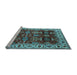 Sideview of Machine Washable Oriental Light Blue Traditional Rug, wshurb2933lblu