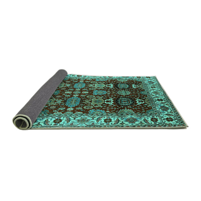 Sideview of Oriental Turquoise Traditional Rug, urb2933turq
