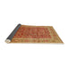 Sideview of Mid-Century Modern Scarlet Red Oriental Rug, urb2934