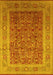 Machine Washable Oriental Yellow Traditional Rug, wshurb2934yw