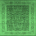 Square Machine Washable Oriental Emerald Green Traditional Area Rugs, wshurb2934emgrn