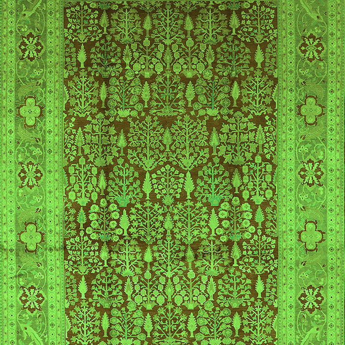 Oriental Green Traditional Rug, urb2934grn