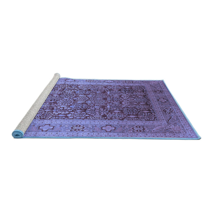 Sideview of Machine Washable Oriental Blue Traditional Rug, wshurb2934blu