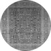 Round Oriental Gray Traditional Rug, urb2934gry