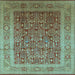 Square Oriental Light Blue Traditional Rug, urb2934lblu