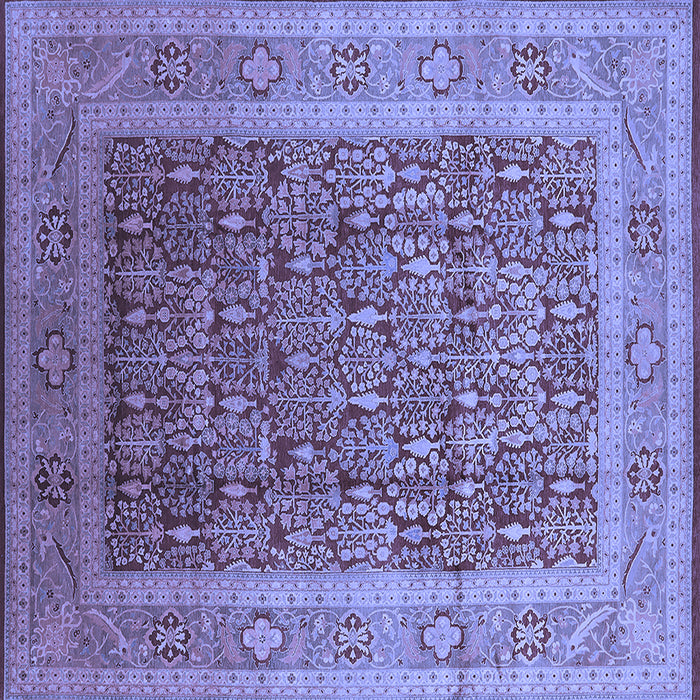 Square Oriental Blue Traditional Rug, urb2934blu