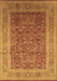 Machine Washable Oriental Brown Traditional Rug, wshurb2934brn