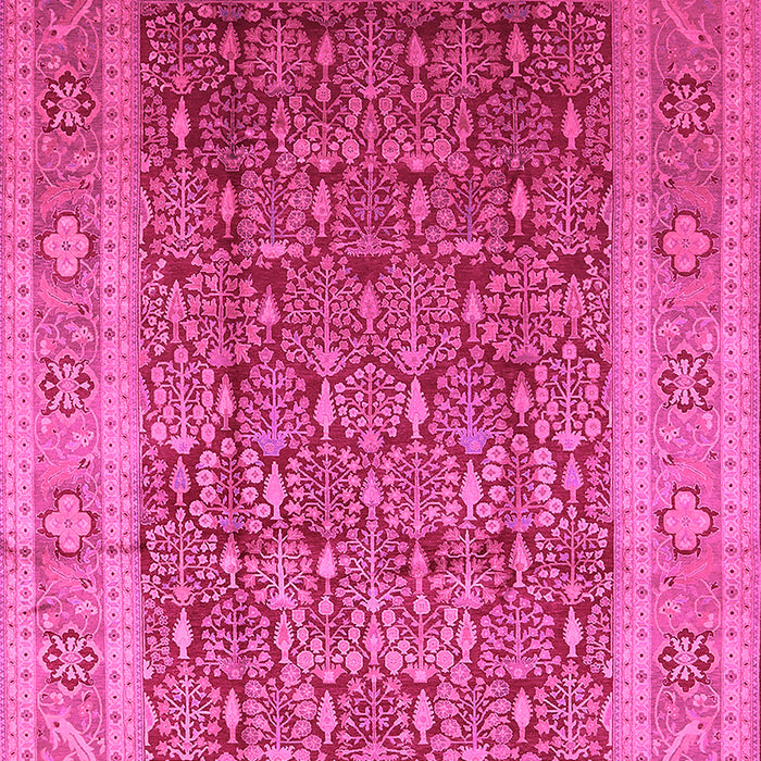 Machine Washable Oriental Pink Traditional Rug, wshurb2934pnk