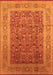 Machine Washable Oriental Orange Traditional Area Rugs, wshurb2934org