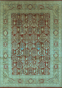 Oriental Light Blue Traditional Rug, urb2934lblu