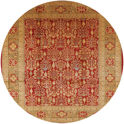 Round Machine Washable Industrial Modern Scarlet Red Rug, wshurb2934