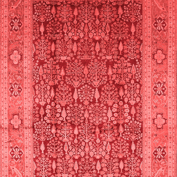 Machine Washable Oriental Red Traditional Rug, wshurb2934red
